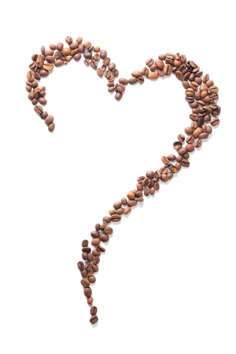 Premium Photo | Coffee beans in the shape of a heart isolated on white
