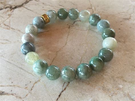 Burma Jade Stretch Bracelet, Burmese Jade 10mm Smooth and Shiny Green ...