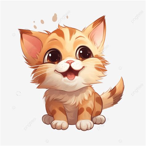Cute Cat Happy Cartoon Ai Generative, Cat, Pet, Animal PNG Transparent ...