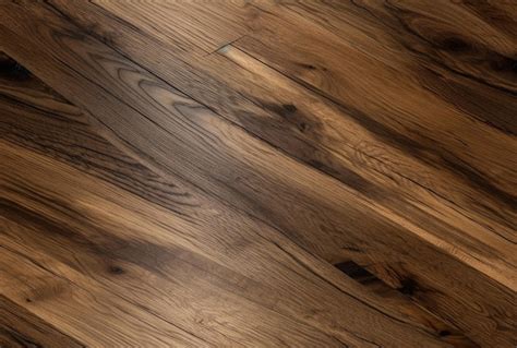 Premium AI Image | A close up of a floor with a dark wood floor and a ...