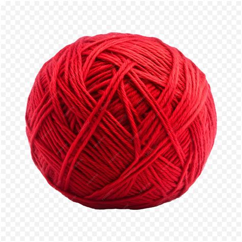 ball  red thread   white background premium ai generated psd