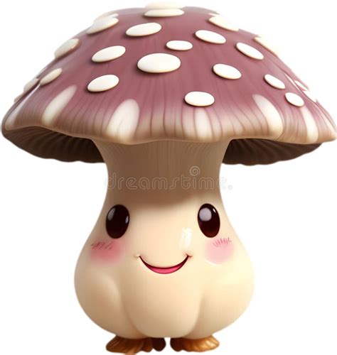 Cute Cartoon Kawaii Mushroom Icon, Kawaii Mushroom Clipart. Stock Image ...