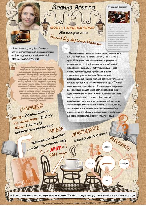 Інформаційні картки. Йоанна Яґелло . "Кава з кардамоном"