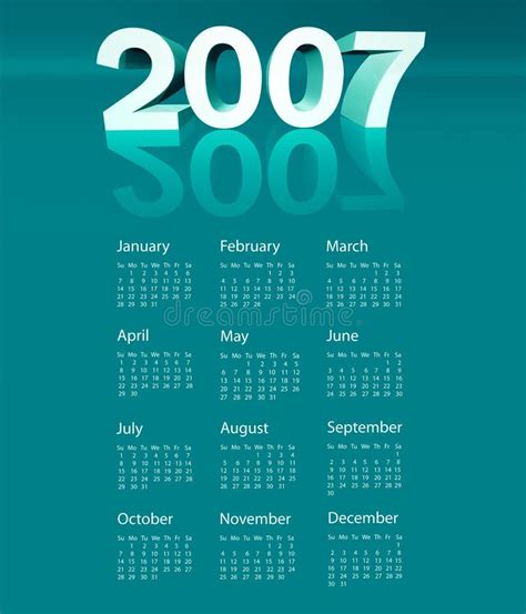 Colorful Yearly Calendar 2020. Week Starts from Sunday. Vector Stock ...