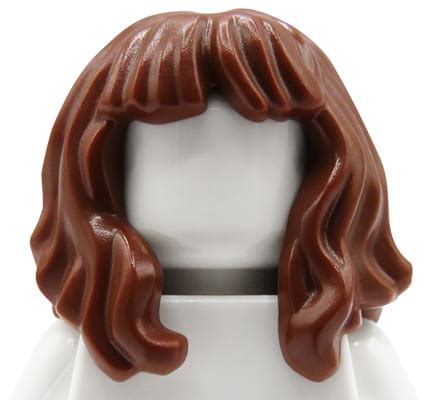 lego minifigure hair female reddish brown long  bangs extra