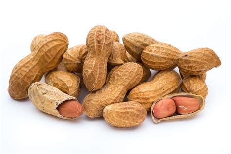 Premium Photo | Dried peanuts on the white background.