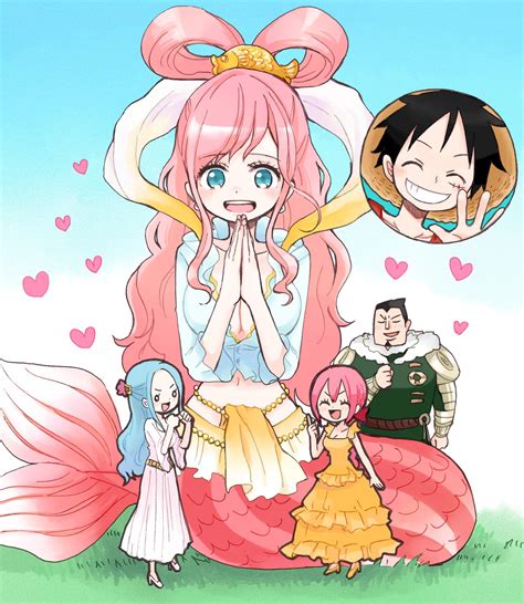 monkey d. luffy, nefertari vivi, shirahoshi, rebecca, and dalton (one