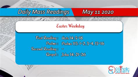 Daily Mass Readings for Monday, 11 May 2020 - Catholic Gallery