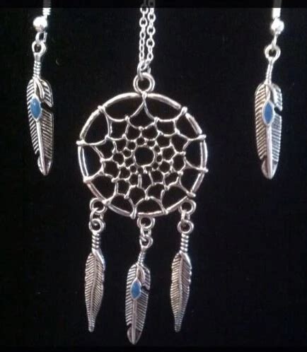 Dream catcher Fashion Jewelry Sets Antique Silver Dreamcatcher Feathers ...