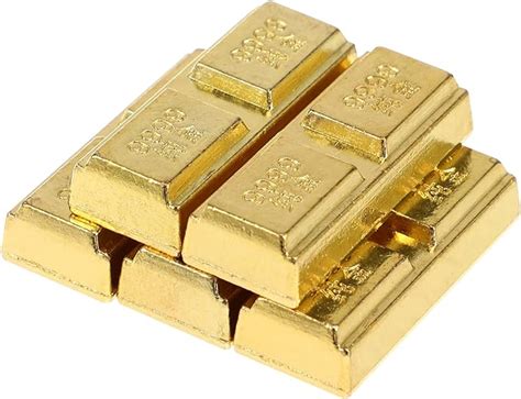 NUOBESTY 5pcs Fake Gold Bar Replica - Realistic Golden Brick Bullion ...