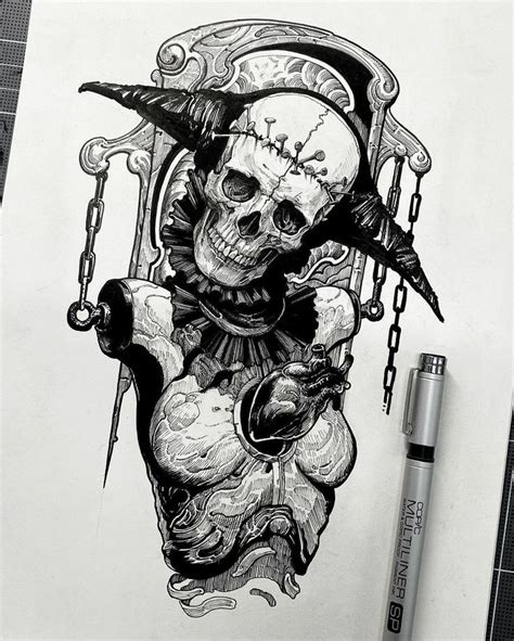 Pin by Red Tea on tattoo | Creepy tattoos, Horror tattoo, Dark art ...