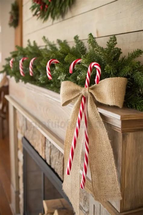 10 Festive Candy Cane Garland Ideas For Mantels and Staircases That'll