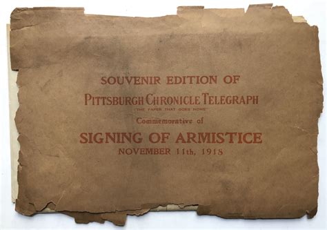 Souvenir miniature edition of the Signing of the Armistice, November 11 ...