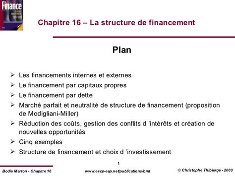 chap  la structure de financement