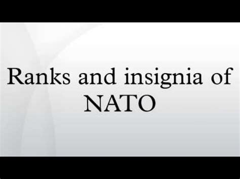 Ranks and insignia of NATO - YouTube