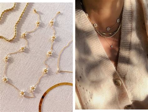 DIY: ожерелье-цепочка с ромашками | Pulseiras