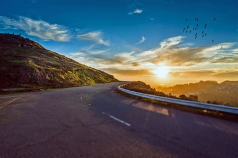 Mountain Road Sunset Free Stock Photo - Public Domain Pictures