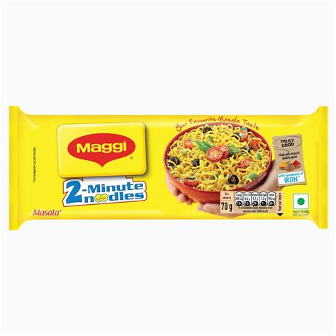 MAGGI 2-Minute Instant Noodles, Masala Noodles with Goodness of Iron