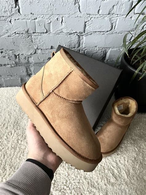 Угг міні платформа руді (каштанові) замша міні ugg mini platform — ціна ...