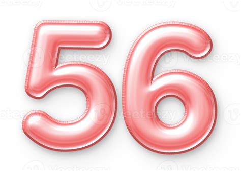 56 Number Balloon Pink 24652175 PNG