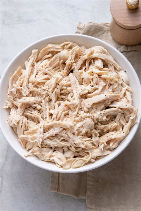 shredded chicken step  step tutorial feel good foodie