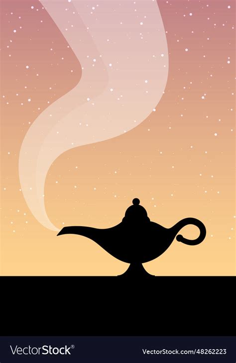 Lamp aladdin magic icon smoke aladin genie Vector Image