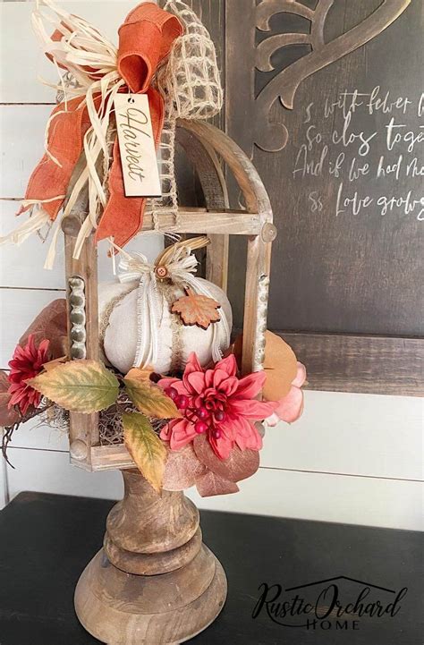 How To Decorate a Fall Lantern - Rustic Orchard Home