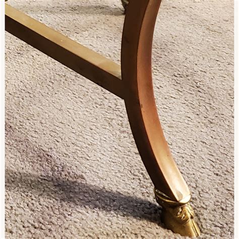 Antique Brass and Glass Coffee Table - AptDeco