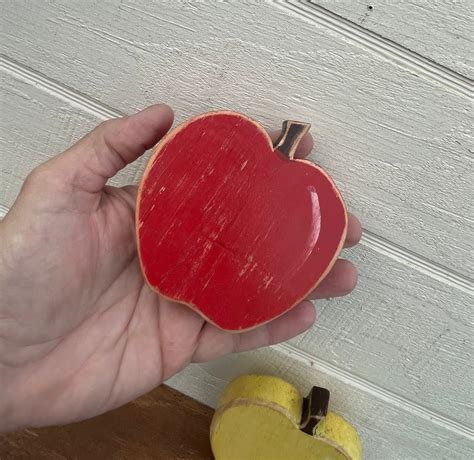 Wood Apple Wooden Apple Decor Wooden Fruit Decor Apple - Etsy