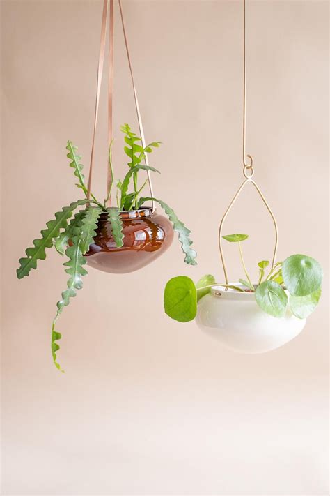 set   hanging flower pot ceramic hanging planter pedant straps