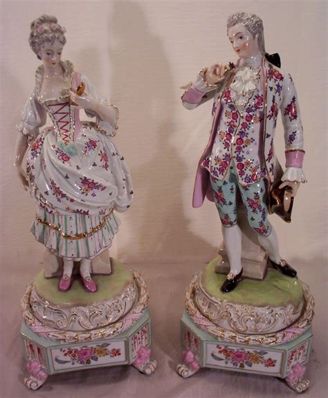 Vintage Pair of Dresden Porcelain Figurines Bolted | Dresden porcelain ...