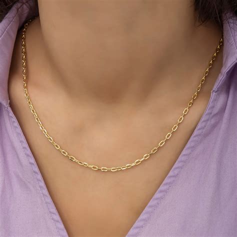 gold forzatina link chain necklace  woman  solid yellow gold