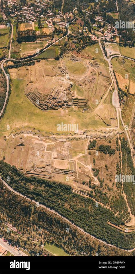 sacsayhuaman fortress aerial  res stock photography  images alamy