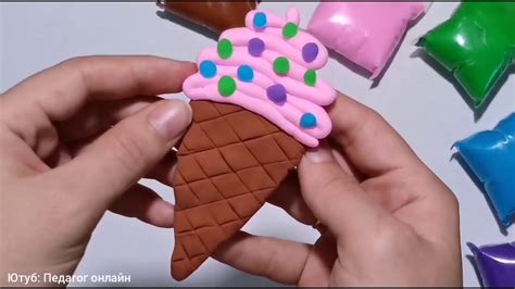 Лепим мороженое из пластилина. Видео лепка для детей. Воздушный ...