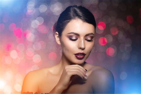 Beautiful Model Woman in Beauty Salon Makeup Young Modern Girl I Stock ...