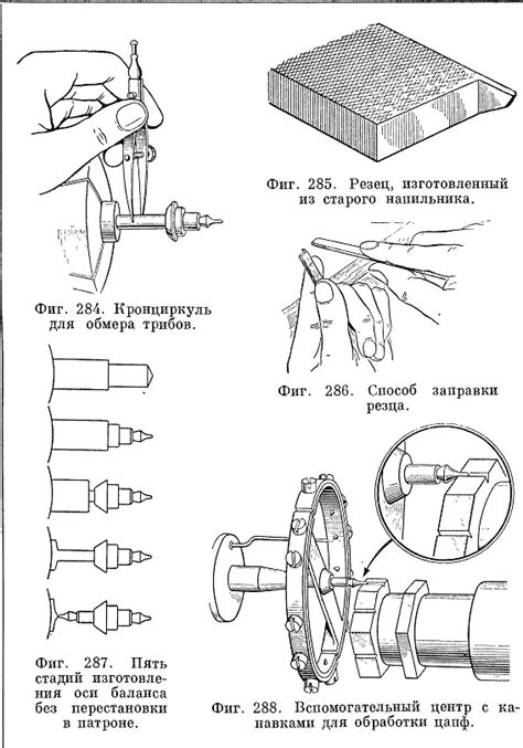 Обработка цапф баланса часов на токарном станке сложной конструкции