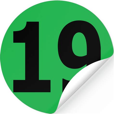 Team Letter Nineteen 19 Stickers Designed & Sold By DavScott
