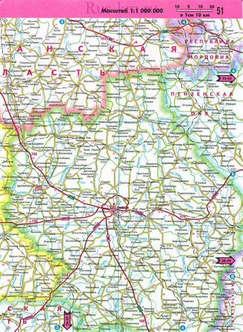 Карта Липецкой области России. Автодорожная карта 2011 года - Липецкая ...