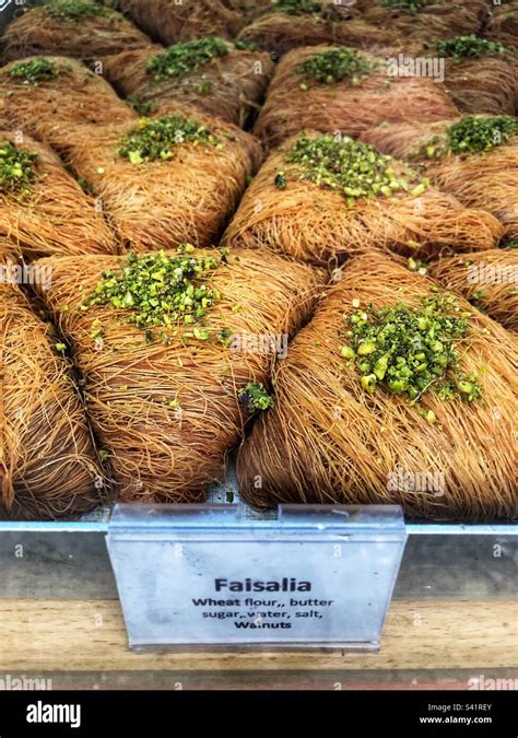 Faisalia or Faisalia, a triangle shaped Baklava with an outer made from ...