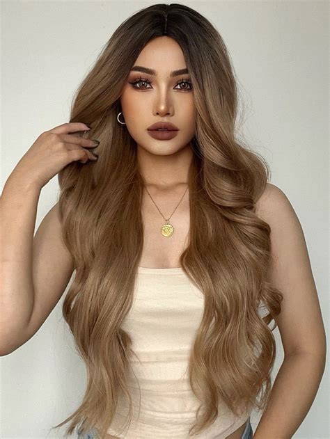 Ombre Extra Long Curly Synthetic Wig | Brunette hair color, Long hair