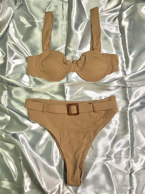 NUDE shein bikini, Women's Fashion, Swimwear, Bikinis & Swimsuits on