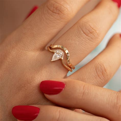 Floating Pear Cut Diamond Engagement Ring in a Classic Style – ARTEMER