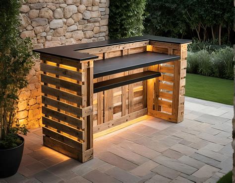 DIY Pallet Bar Plans – 48x40 Inch Outdoor Bar Blueprint, Backyard Patio