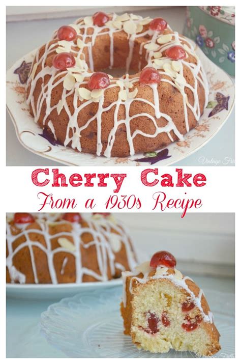 cherry cake    recipe vintage frills  recipe cherry