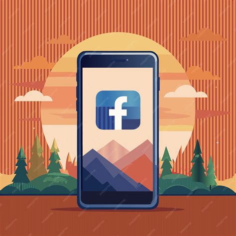 Premium Vector | A phone with the facebook logo on it and the word