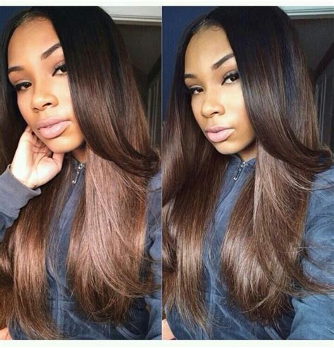 Center part &long bangs | Hair, Gorgeous hair, Human hair