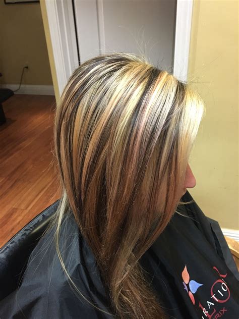 Blonde highlights and lowlights with dark underneath | Blonde