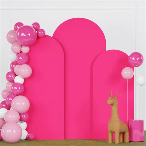 Amazon.com: FANPROMS Arch Backdrop Cover Set of 3 Hot Pink Arch Cover