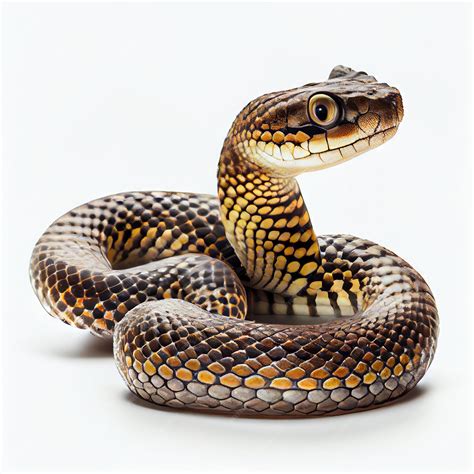 Premium Photo | Portrait of a snake on a white background isolated