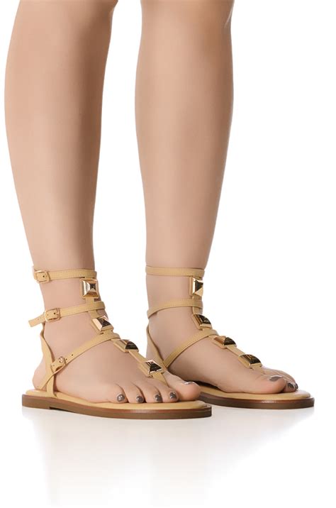 AZALEA WANG GINGKO NUDE GLADIATOR SANDAL – AKIRA
